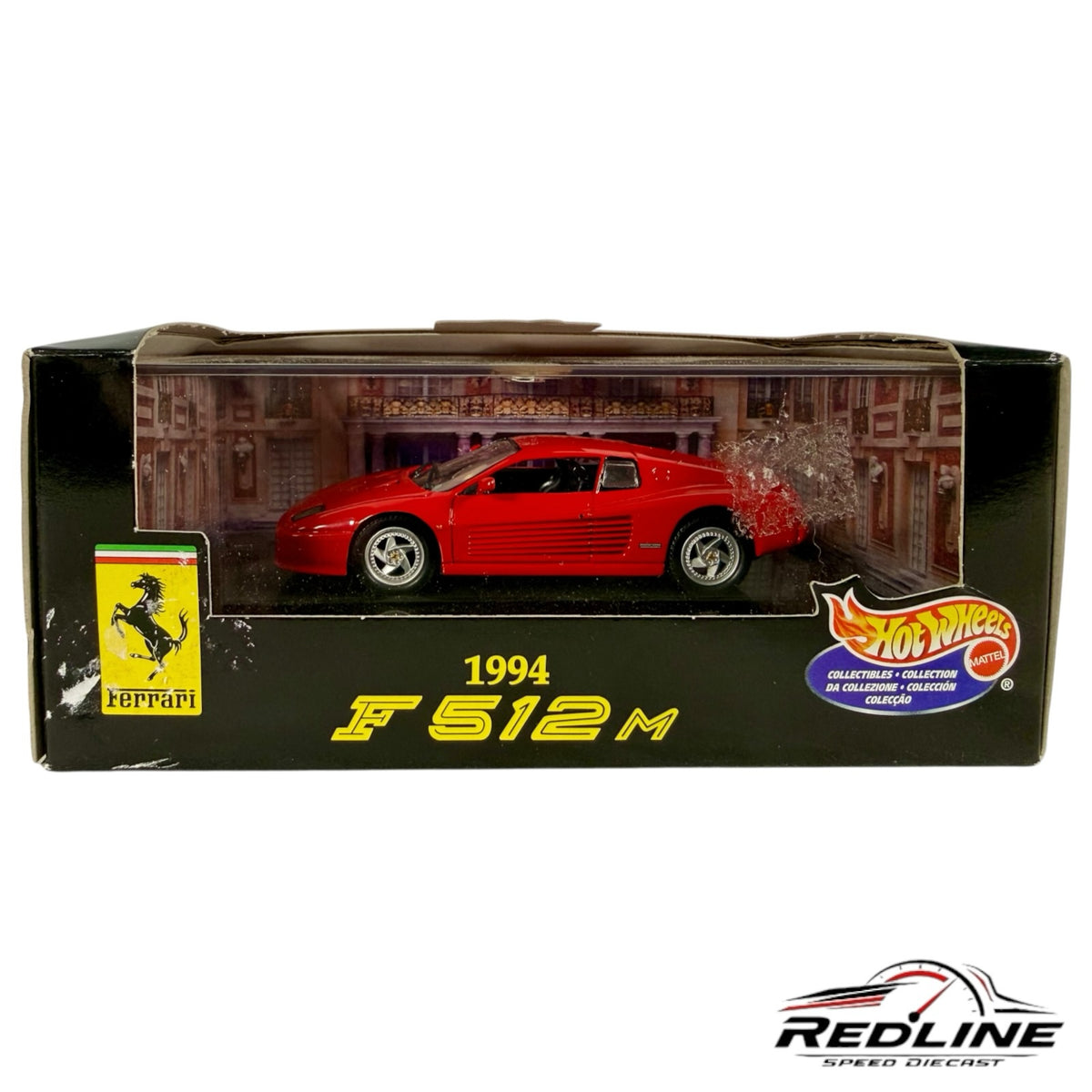 Redline Speed Diecast 1994 Ferrari F512 M 1:43 scale red model car in original collector display box