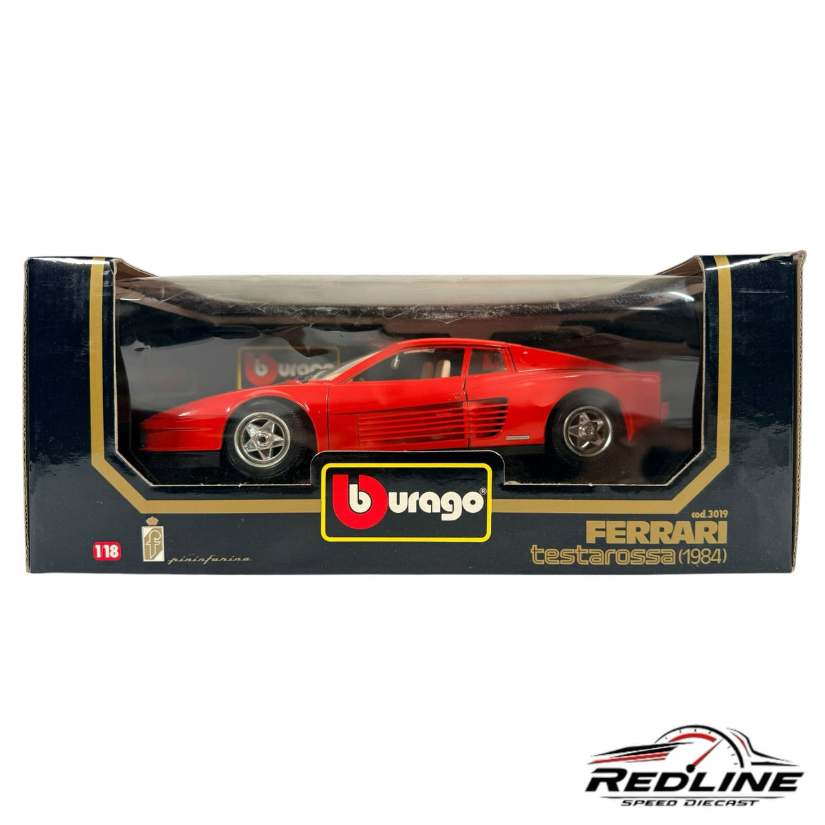 Redline Speed Diecast 1:18 scale red Ferrari Testarossa model car in original collector box