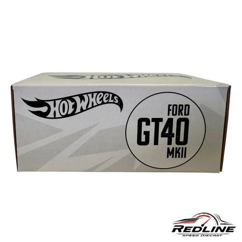 Redline Speed Diecast Hot Wheels Ford GT40 MkII collector box with white packaging and black branding