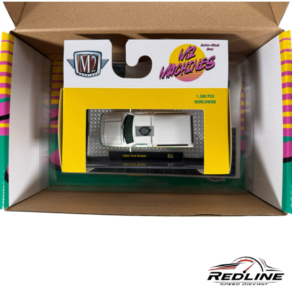 Redline Speed Diecast M2 Machines 1995 Ford Ranger 1:64 scale white truck in original Auto-Club Box packaging