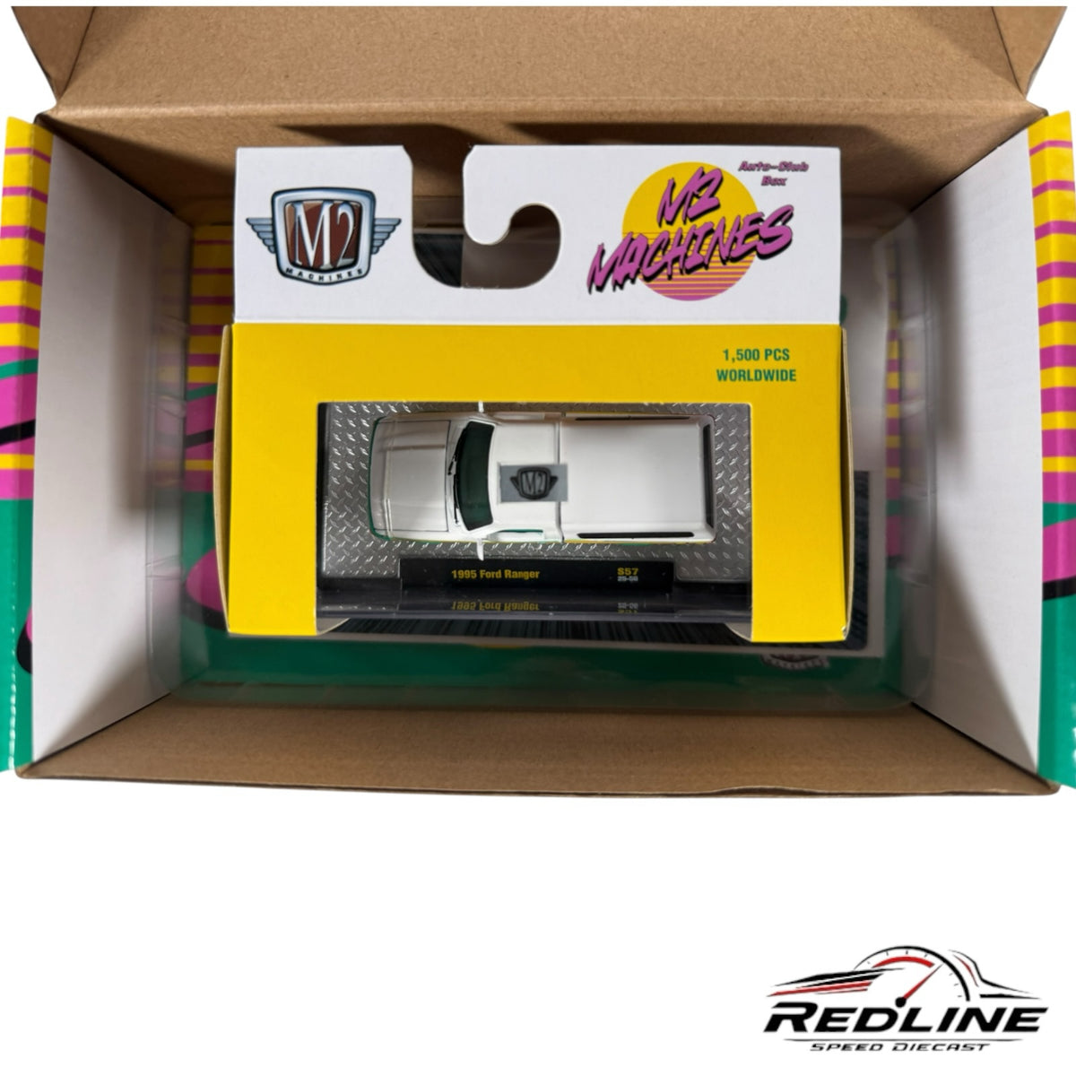 Redline Speed Diecast M2 Machines 1995 Ford Ranger 1:64 scale white truck in original Auto-Club Box packaging