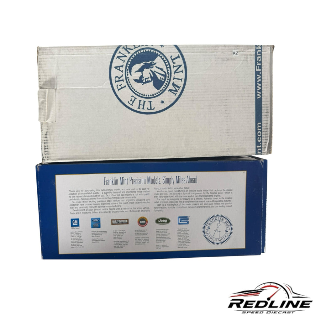 Redline Speed Diecast branded Franklin Mint precision model packaging box showing logos and product information