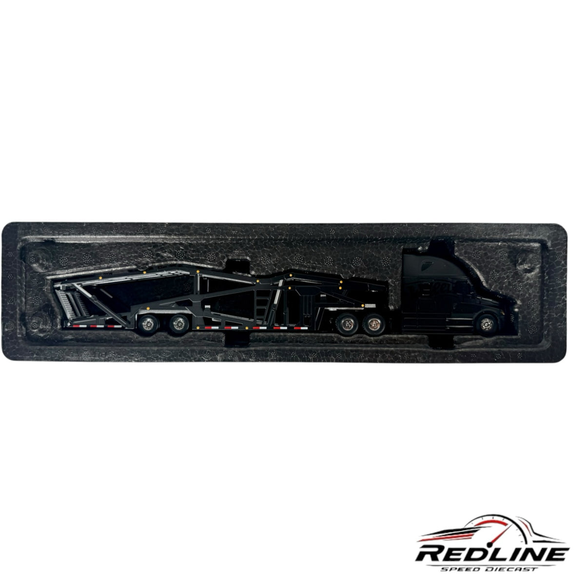 Redline Speed Diecast Hot Wheels Elite 64 Freightliner Cascadia black metal hauler truck in protective packaging