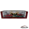 Redline Speed Diecast M2 Machines 1977 GMC Sierra truck and Pontiac Firebird trailer set in a display box.