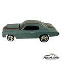 Redline Speed Diecast 1970 Chevrolet Chevelle SS model in metallic grey with black and red racing stripes.