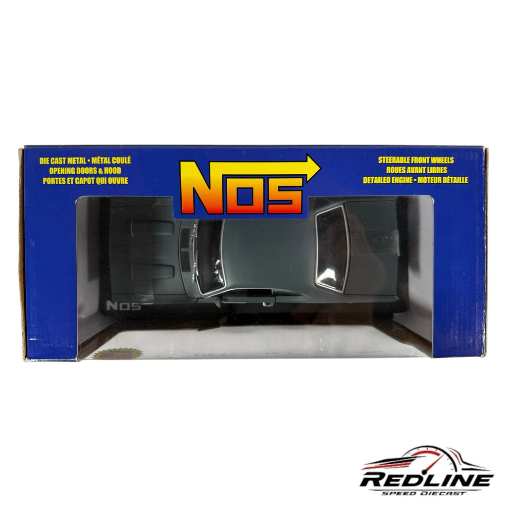 Redline Speed Diecast 1:18 scale grey 1971 Plymouth Duster model car in NOS branded display box
