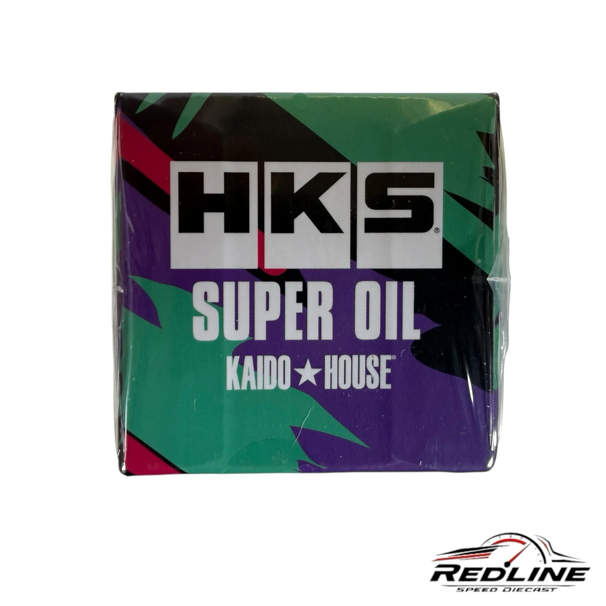 Redline Speed Diecast HKS Super Oil packaging box for Kaido House Mini GT Datsun 510 model with retro graphics