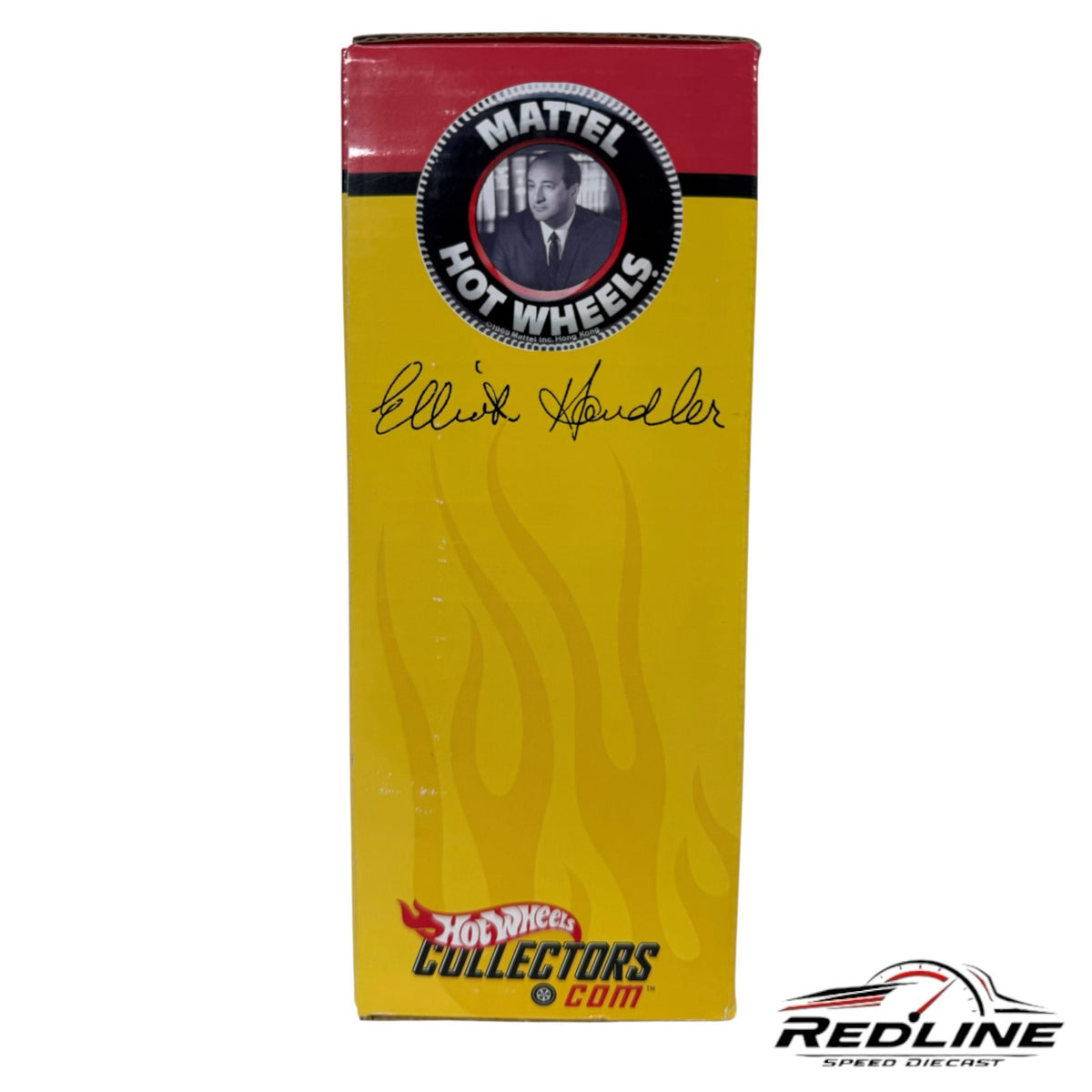 Redline Speed Diecast Hot Wheels 35th Anniversary collector set box featuring Elliot Handler portrait and signature.