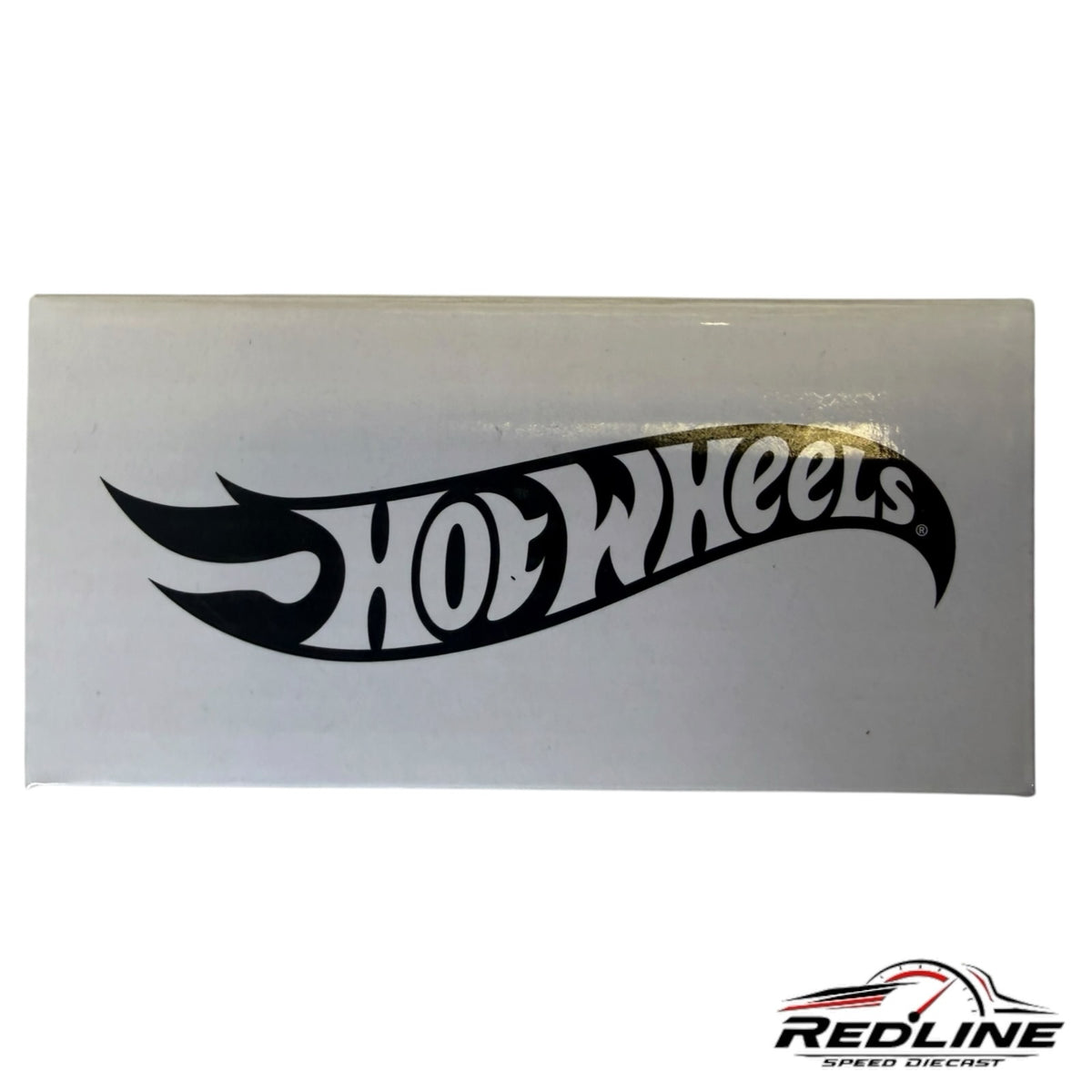 Redline Speed Diecast branded white packaging box featuring the iconic black Hot Wheels logo