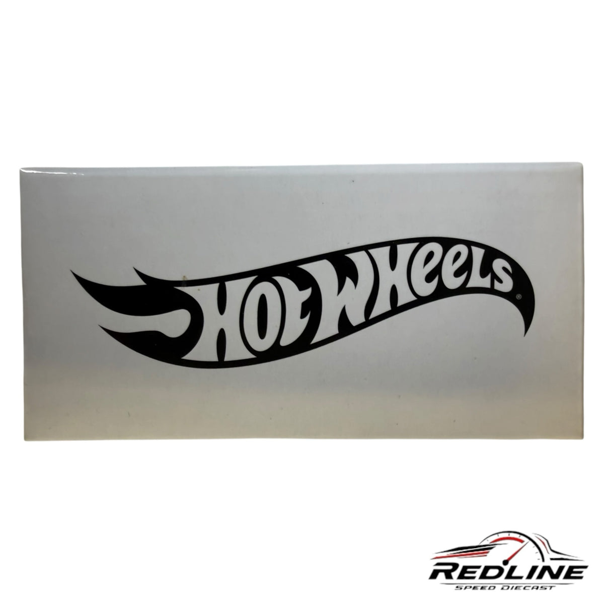 Redline Speed Diecast white collector box featuring the iconic black Hot Wheels logo for the Pagani Huayra R model.