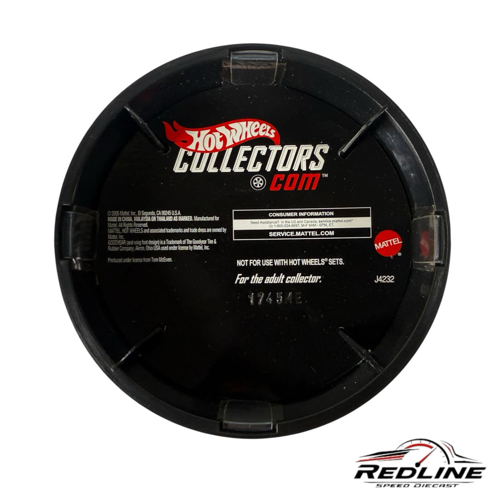 Redline Speed Diecast Hot Wheels Collectors tire-tread display case base with official branding and product details.