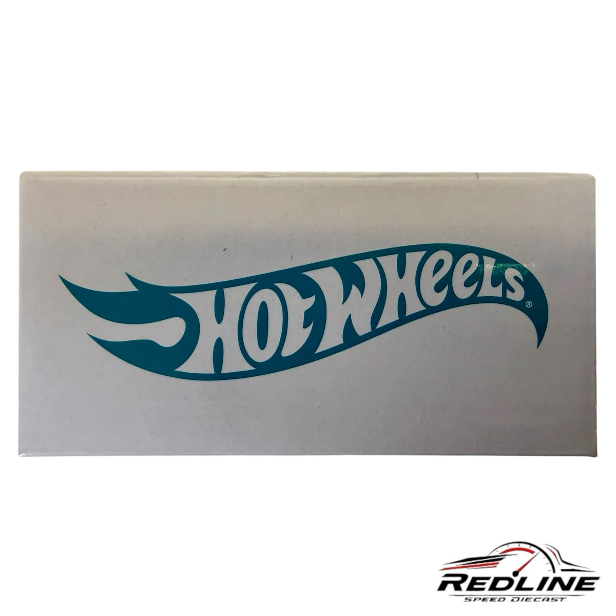 Redline Speed Diecast branded packaging box featuring the iconic teal Hot Wheels logo on a clean white background