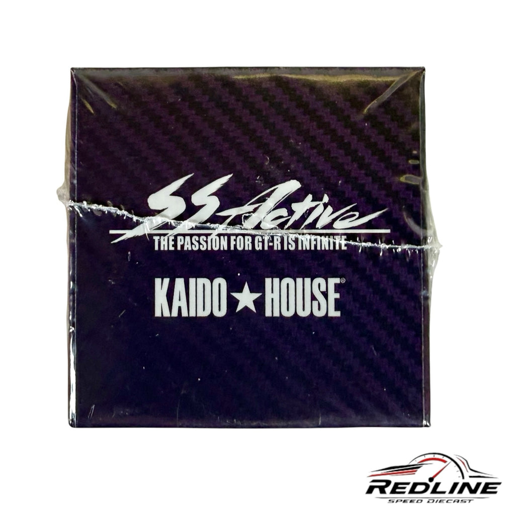 Redline Speed Diecast KAIDO HOUSE Nissan Skyline Active Carbon R V2 model box with carbon fiber pattern and branding