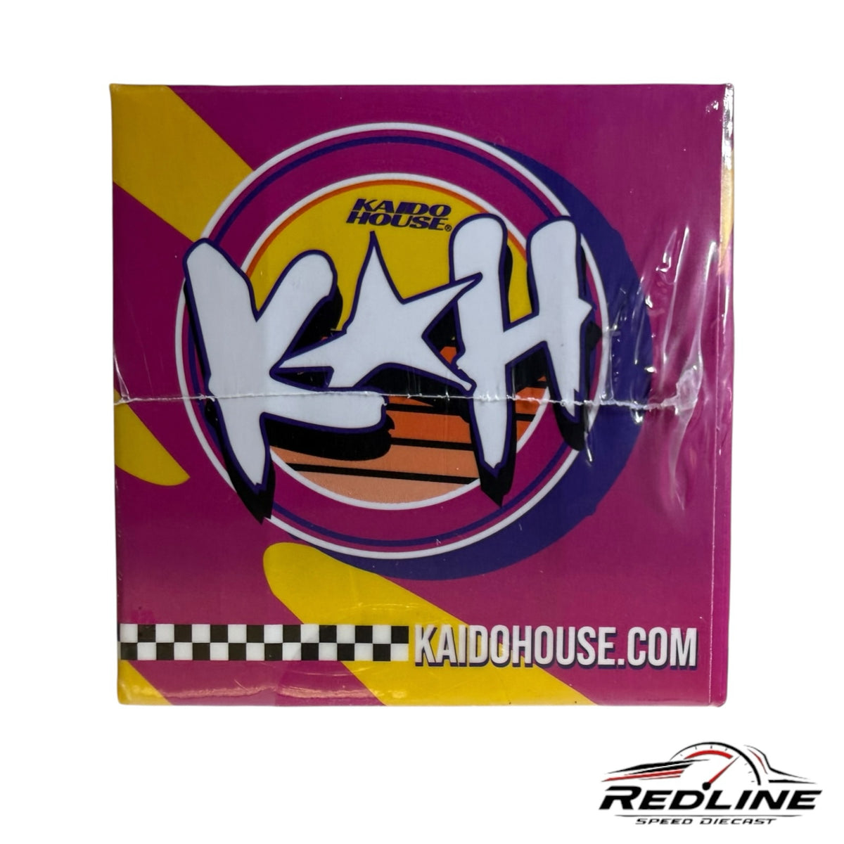 Redline Speed Diecast KAIDO HOUSE Datsun 510 Wagon model packaging with vibrant purple and yellow graphic design