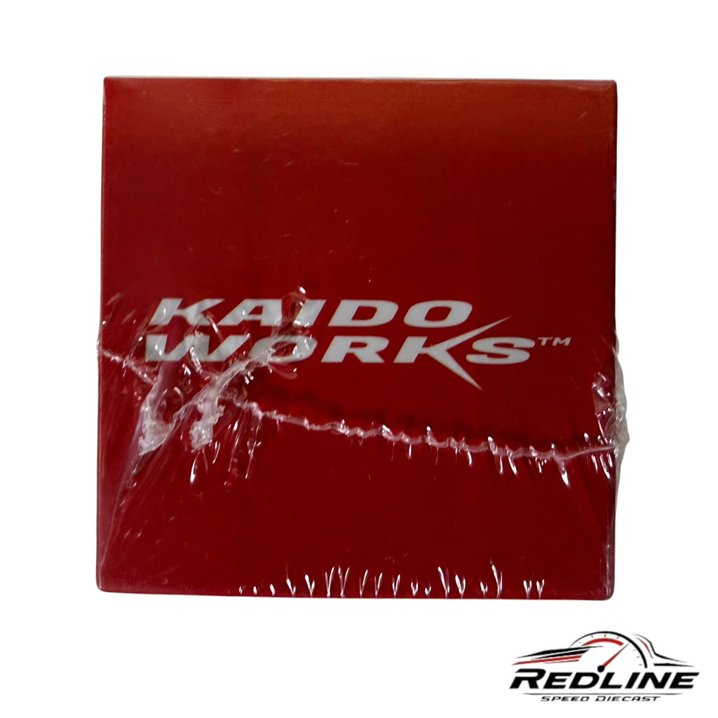 Redline Speed Diecast red Kaido Works branded collector box for a Nissan Skyline diecast model