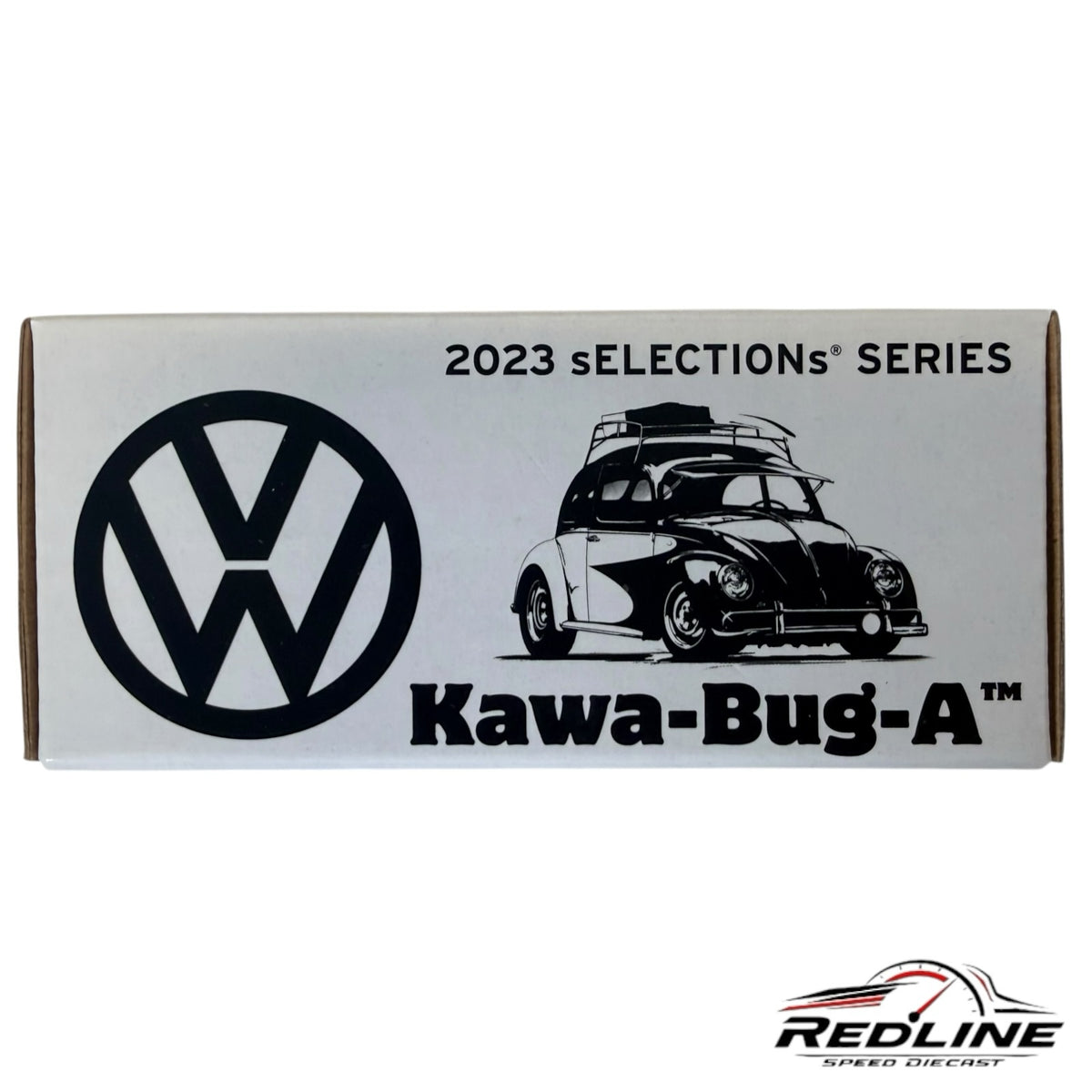 Redline Speed Diecast Hot Wheels Kawa-Bug-A 2023 sELECTIONs series packaging box with Volkswagen logo