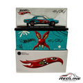 Redline Speed Diecast Kenny Scharf Hot Wheels Custom T-Bird in display case with artist-themed packaging