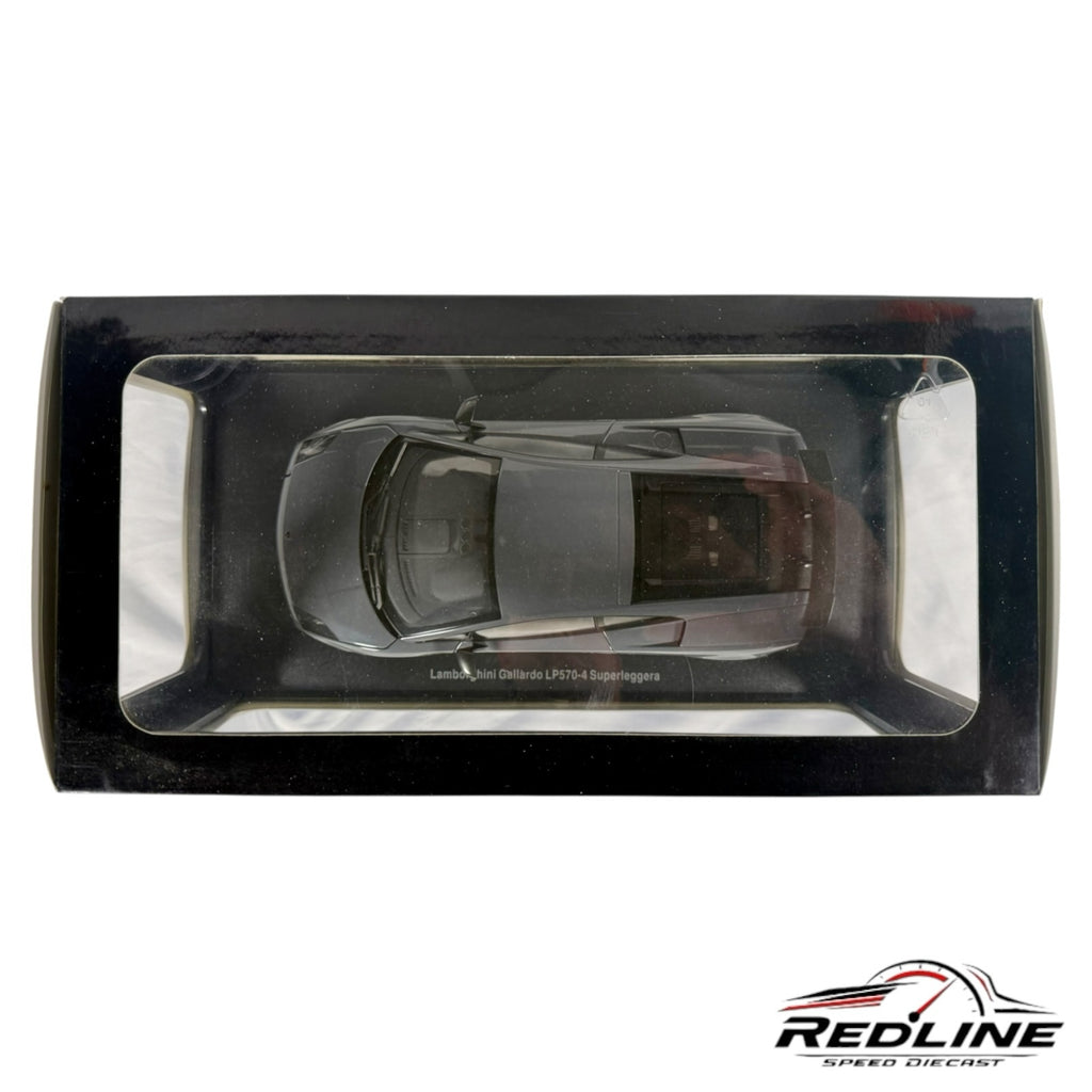 Redline Speed Diecast 1:18 scale metallic grey Lamborghini Gallardo LP570-4 Superleggera model car in display box