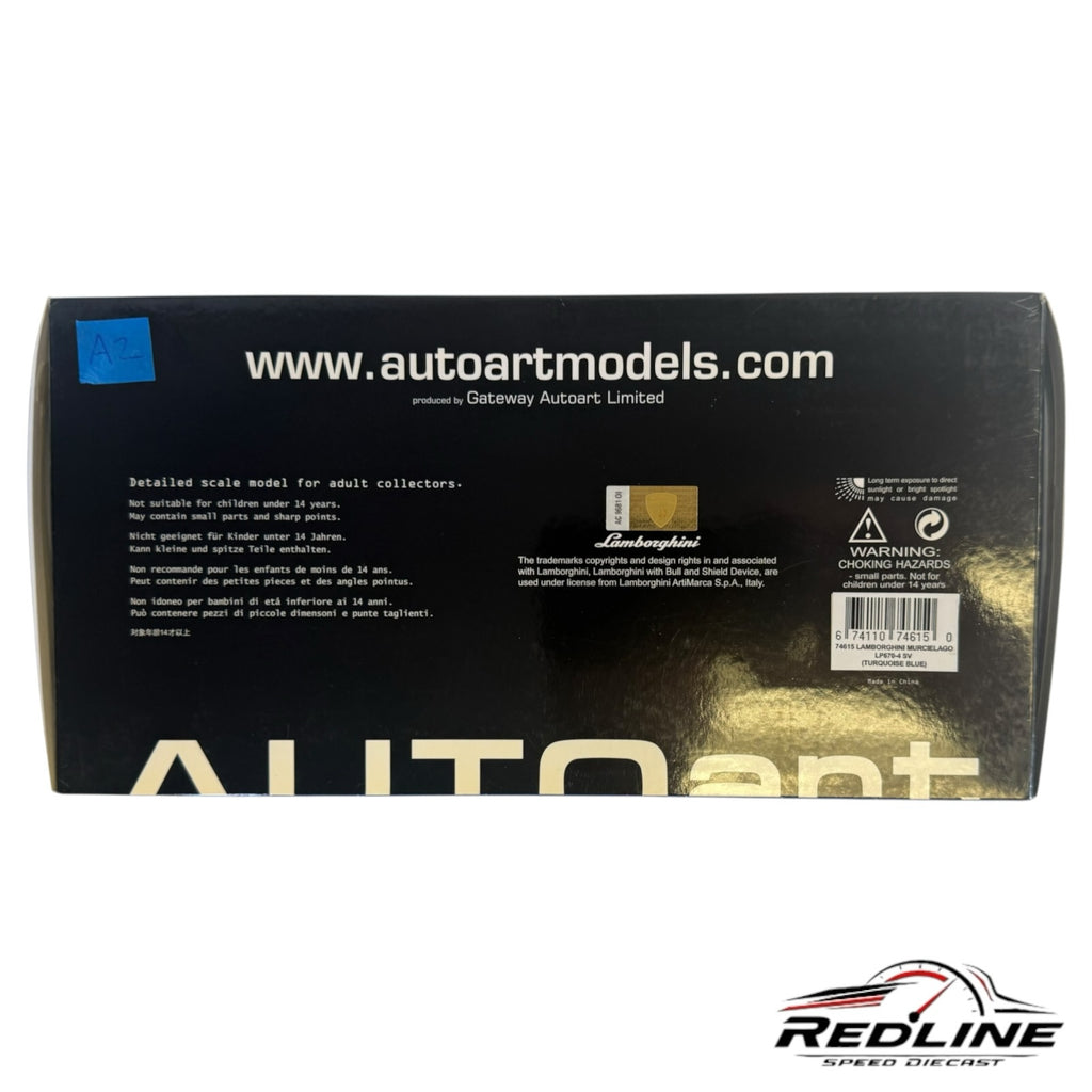 Redline Speed Diecast AUTOart Lamborghini Murcielago LP670-4 SV model car packaging box back view