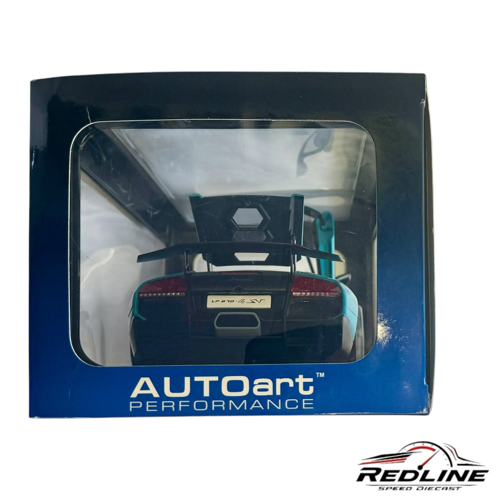 Redline Speed Diecast 1:18 scale turquoise Lamborghini Murcielago LP670-4 SV model car in original display box
