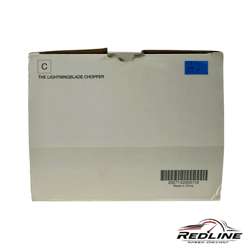 Redline Speed Diecast packaging box for The Lightningblade Chopper model with product label and barcode
