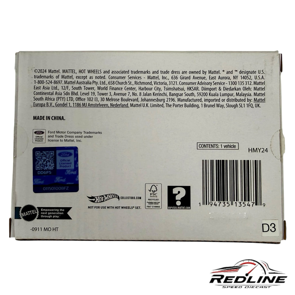 Redline Speed Diecast packaging back view for Hot Wheels 1961 Lincoln Continental collectible car