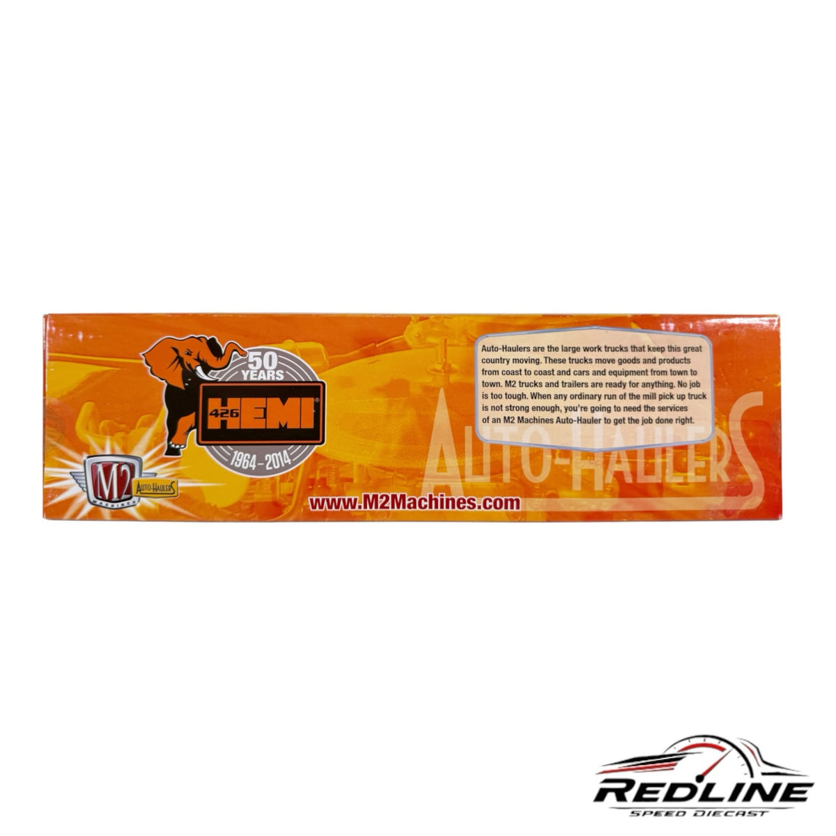 Redline Speed Diecast M2 Machines Auto-Haulers 50th anniversary 426 HEMI orange packaging box