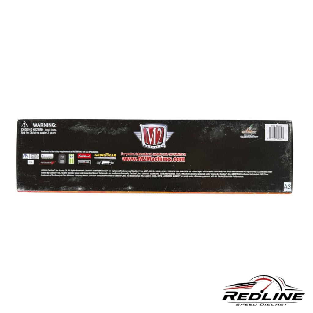 Redline Speed Diecast M2 Machines Auto-Haulers packaging box back view with Mopar branding and product information