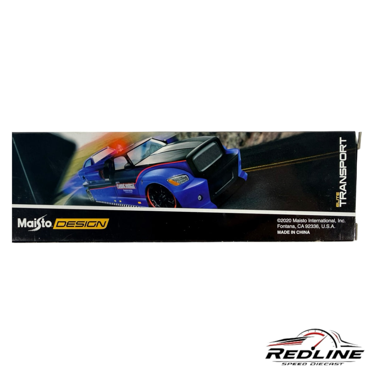 Redline Speed Diecast Maisto Design ramp truck and 1969 Corvette transport set packaging box