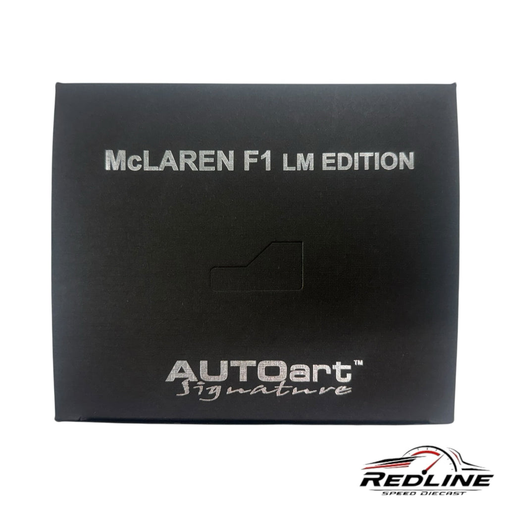 Redline Speed Diecast black packaging box for the AUTOart Signature McLaren F1 LM Edition model car