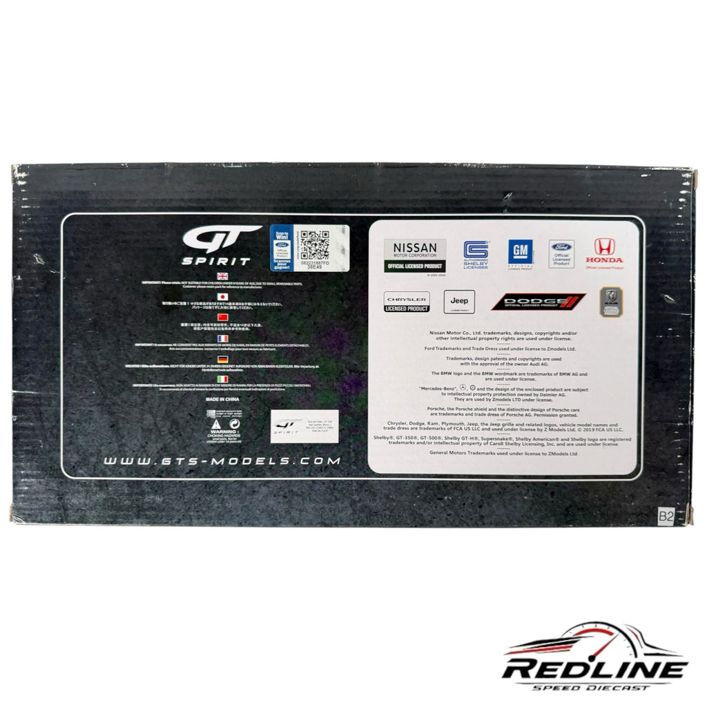 Redline Speed Diecast GT Spirit model car packaging box with official licensing logos and product information