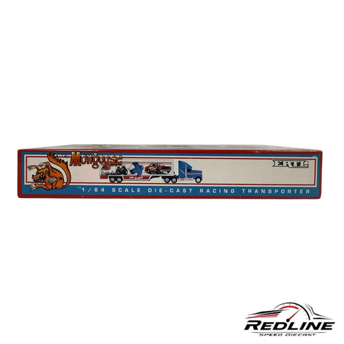 Redline Speed Diecast 1/64 scale The Mongoose racing transporter model box featuring vintage drag racing graphics.