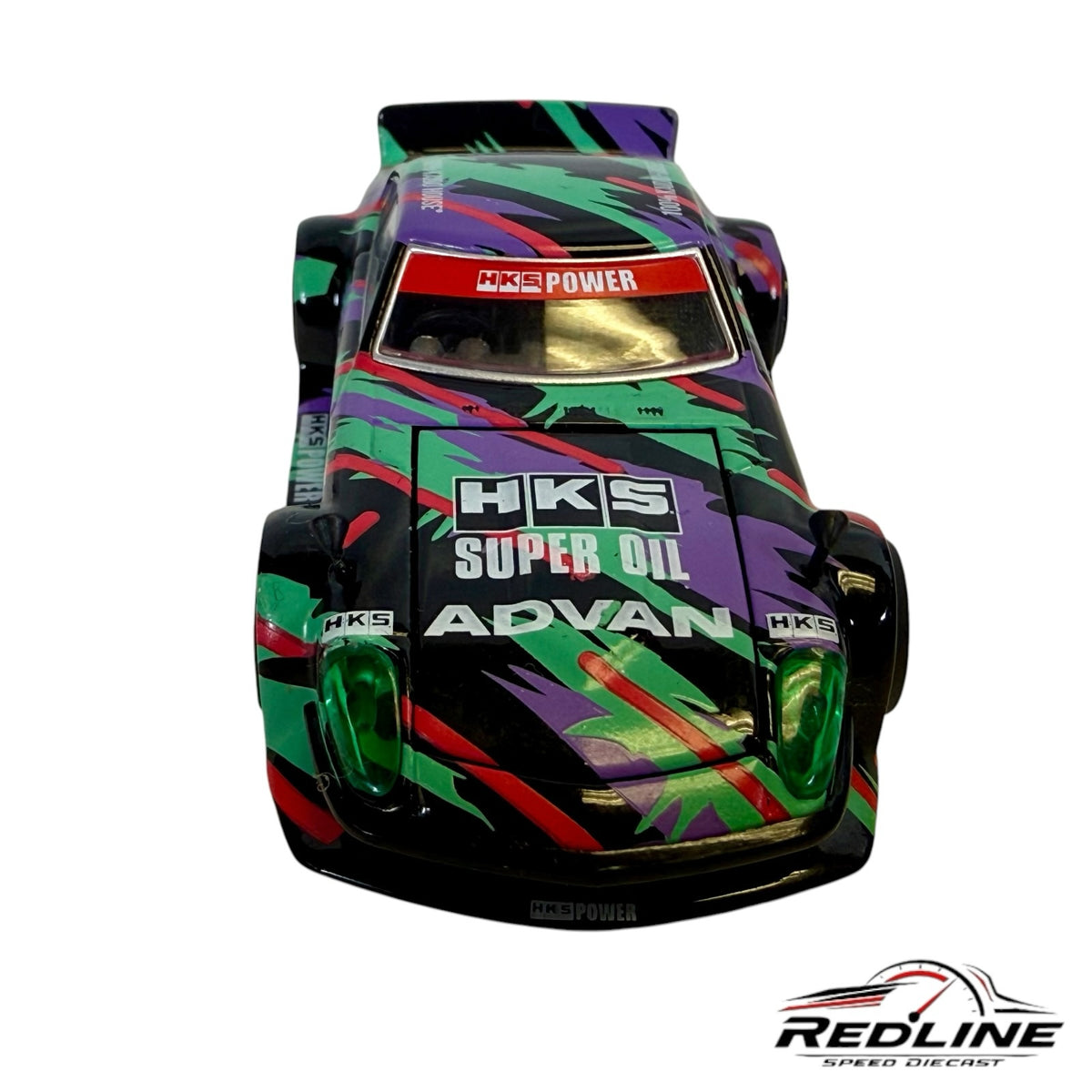 Redline Speed Diecast KAIDO HOUSE Nissan Fairlady Z HKS V1 model car with vibrant multi-colored racing livery