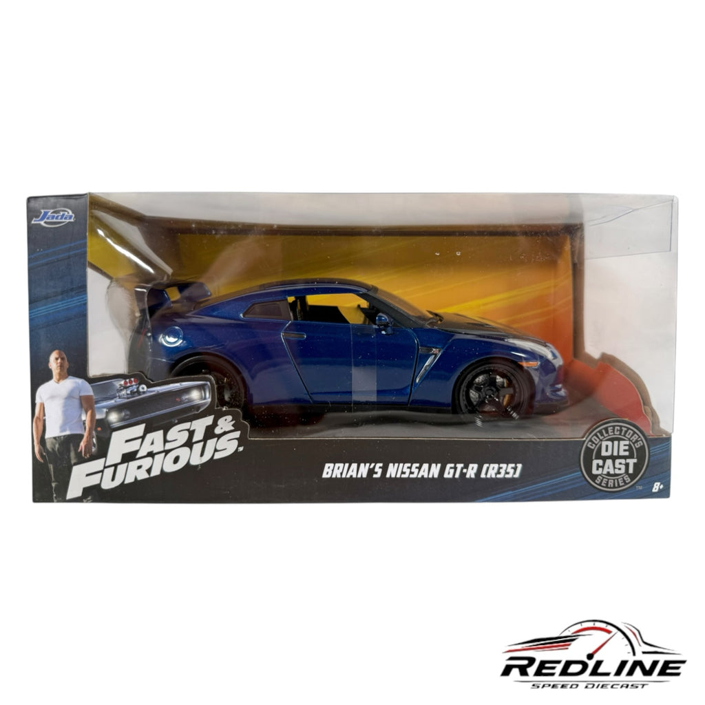 Redline Speed Diecast 1:24 scale blue Nissan GT-R R35 model car from Fast & Furious in original display packaging.