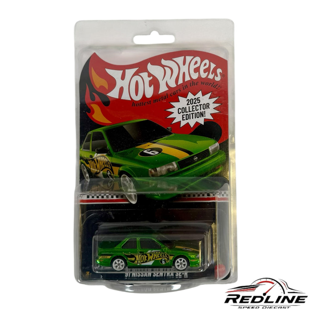 Redline Speed Diecast Hot Wheels 2025 Collector Edition 91 Nissan Sentra SE-R in green with racing graphics