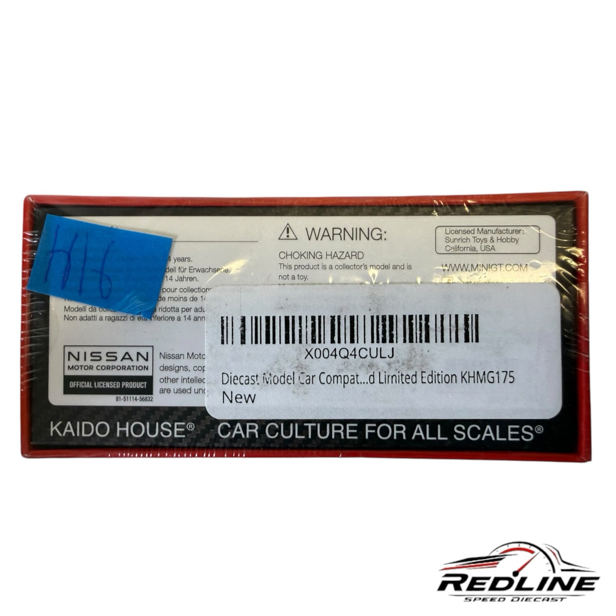 Redline Speed Diecast packaging for a Kaido House Nissan Skyline 2000GT-R collector model box