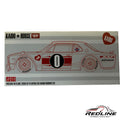 Redline Speed Diecast packaging for a Kaido House Nissan Skyline 2000 GT-R KPGC10 V2 model car in red and white.