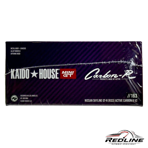 Redline Speed Diecast packaging for the Kaido House Nissan Skyline GT-R R33 Active Carbon R V2 1:64 scale model