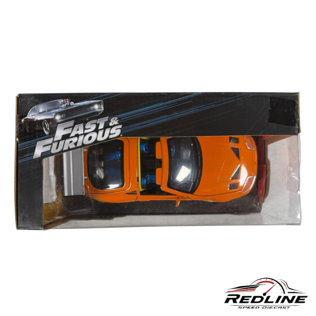 Redline Speed Diecast 1:24 scale orange Toyota Supra model car from Fast and Furious in original display packaging