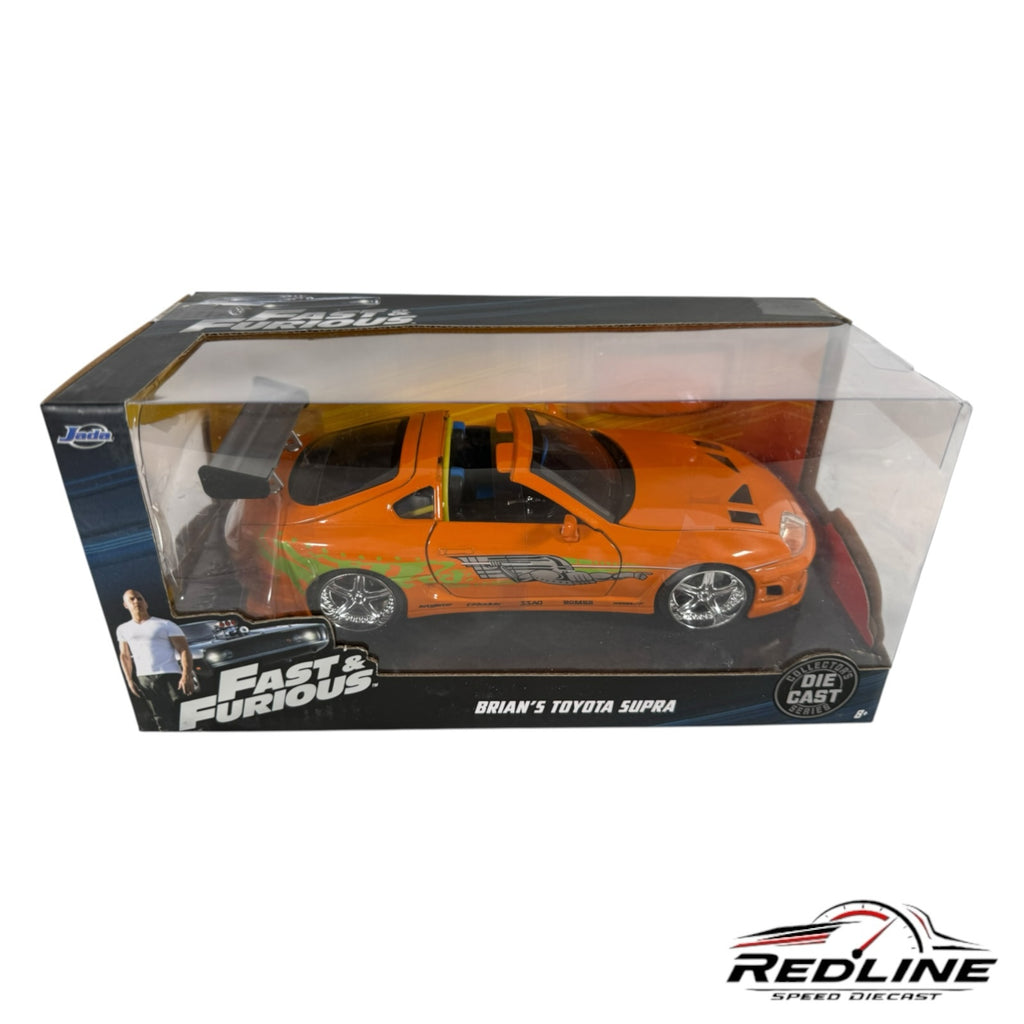 Redline Speed Diecast 1:24 scale orange Toyota Supra model car from Fast and Furious in original display packaging