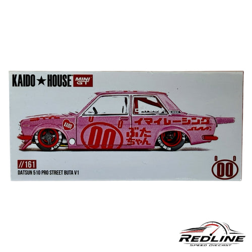 Redline Speed Diecast packaging for the pink Kaido House Datsun 510 Pro Street Buta V1 1:64 scale model car