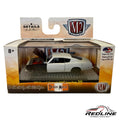 Redline Speed Diecast M2 Machines 1968 Plymouth Barracuda HEMI Super Stock in two-tone grey and black in packaging
