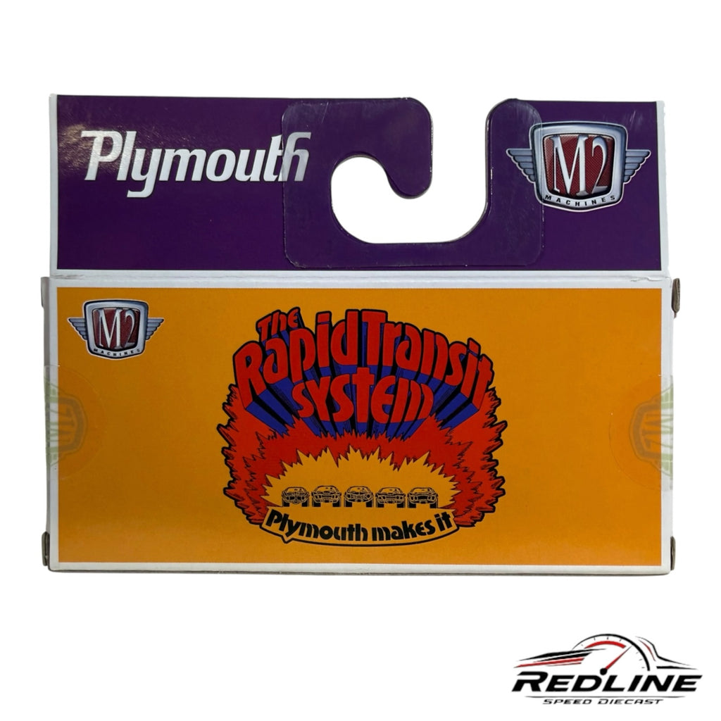 Redline Speed Diecast M2 Machines Plymouth Cuda Rapid Transit System collector box packaging