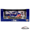 Redline Speed Diecast 1971 Plymouth Cuda 440 model car in blue with Coca-Cola livery in its original display box.