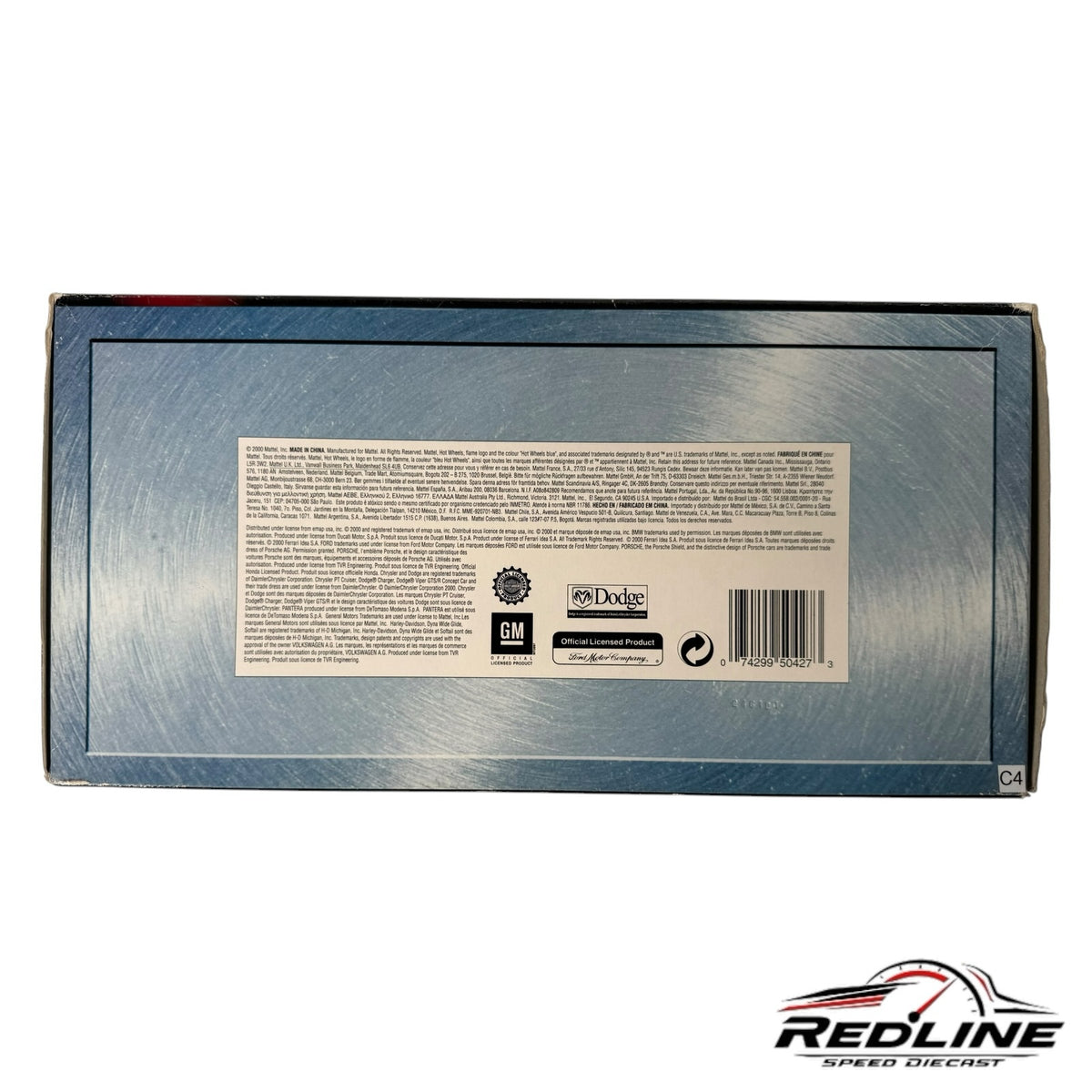 Redline Speed Diecast 100% Hot Wheels Porsche 911 collectible diecast model packaging box back view