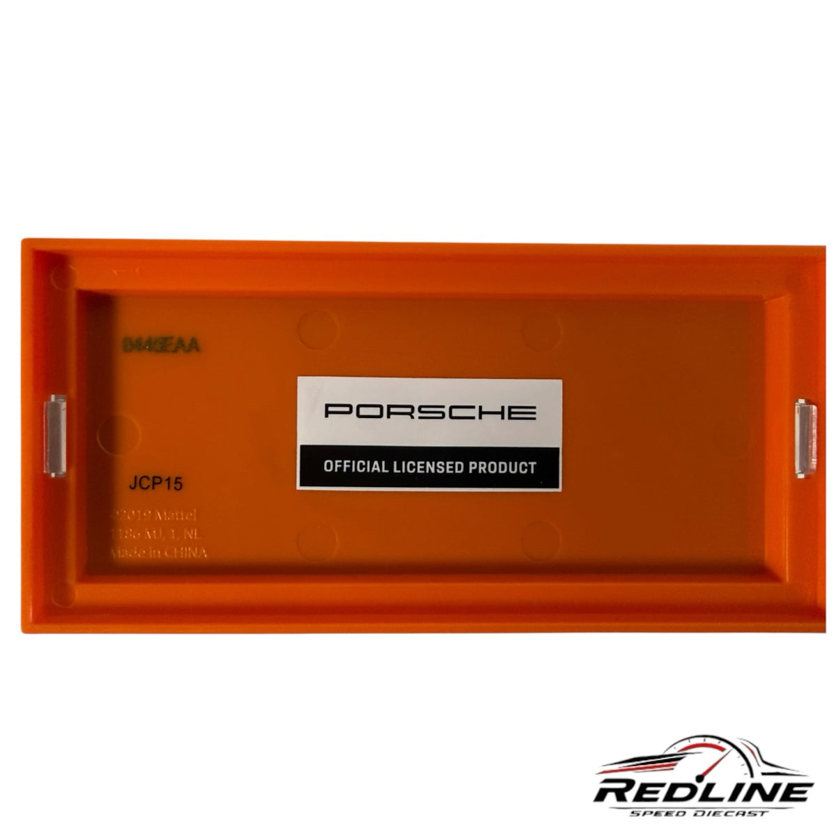 Redline Speed Diecast orange display base for Porsche 959 model with official licensed product label
