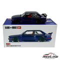 Redline Speed Diecast 1:64 scale deep purple BMW M3 Kaido GT V2 model car with Advan livery on its display box