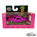 Redline Speed Diecast 1:64 scale 1970 Dodge Coronet Super Bee model car in vibrant purple with chrome details