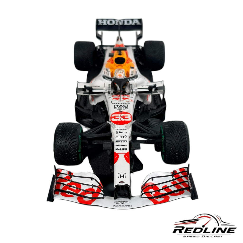 Redline Speed Diecast 1:18 scale Red Bull Racing Honda RB16B model car in white and red Turkish GP livery