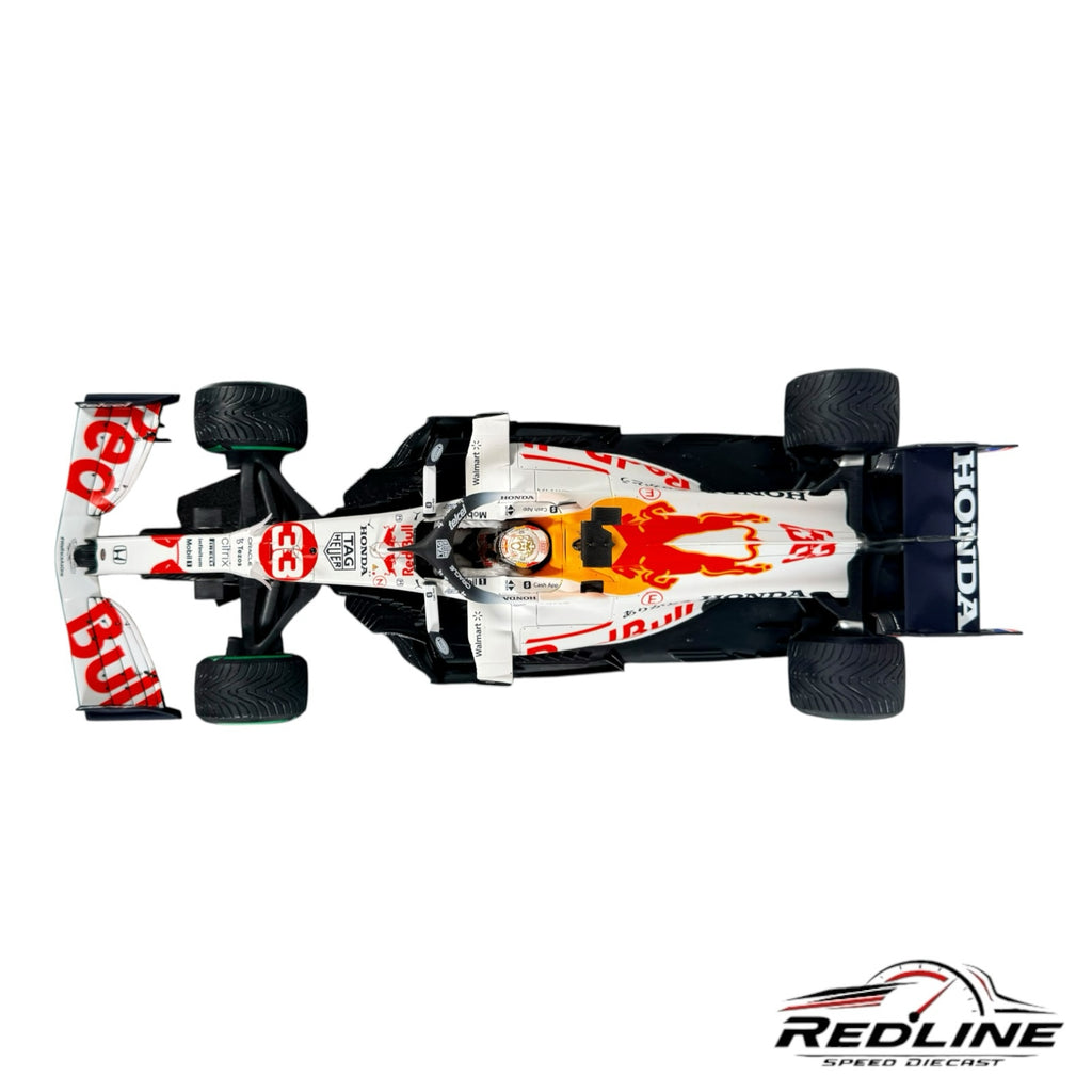 Redline Speed Diecast 1:18 scale Red Bull Racing Honda RB16B model car in white and red 2021 Turkish GP livery